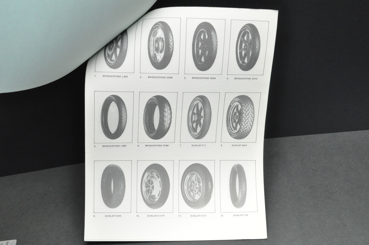 VTG NOS 1990 Honda Motorcycle Tires Dunlop Bridgestone Application Chart Guide