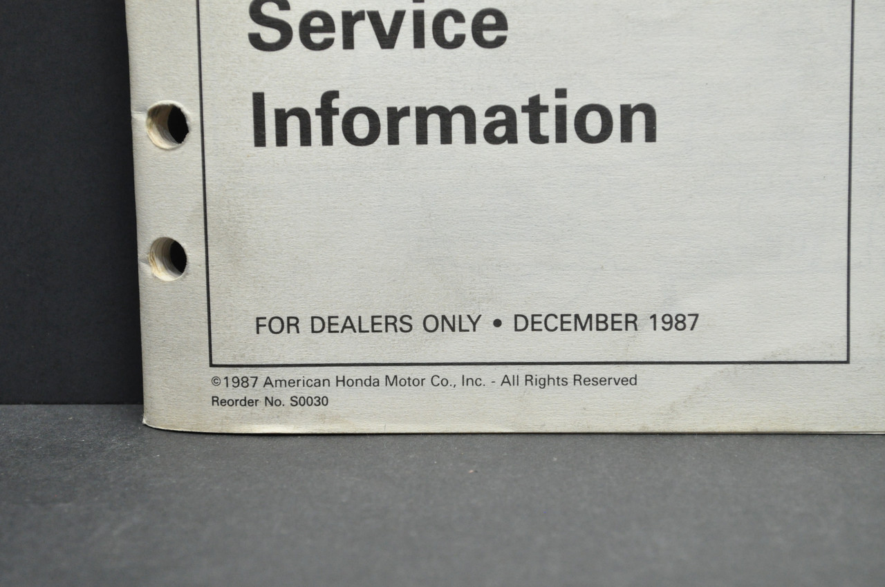 VTG 1988 Honda Gold Wing GL1500 Manual Provisional Service Information