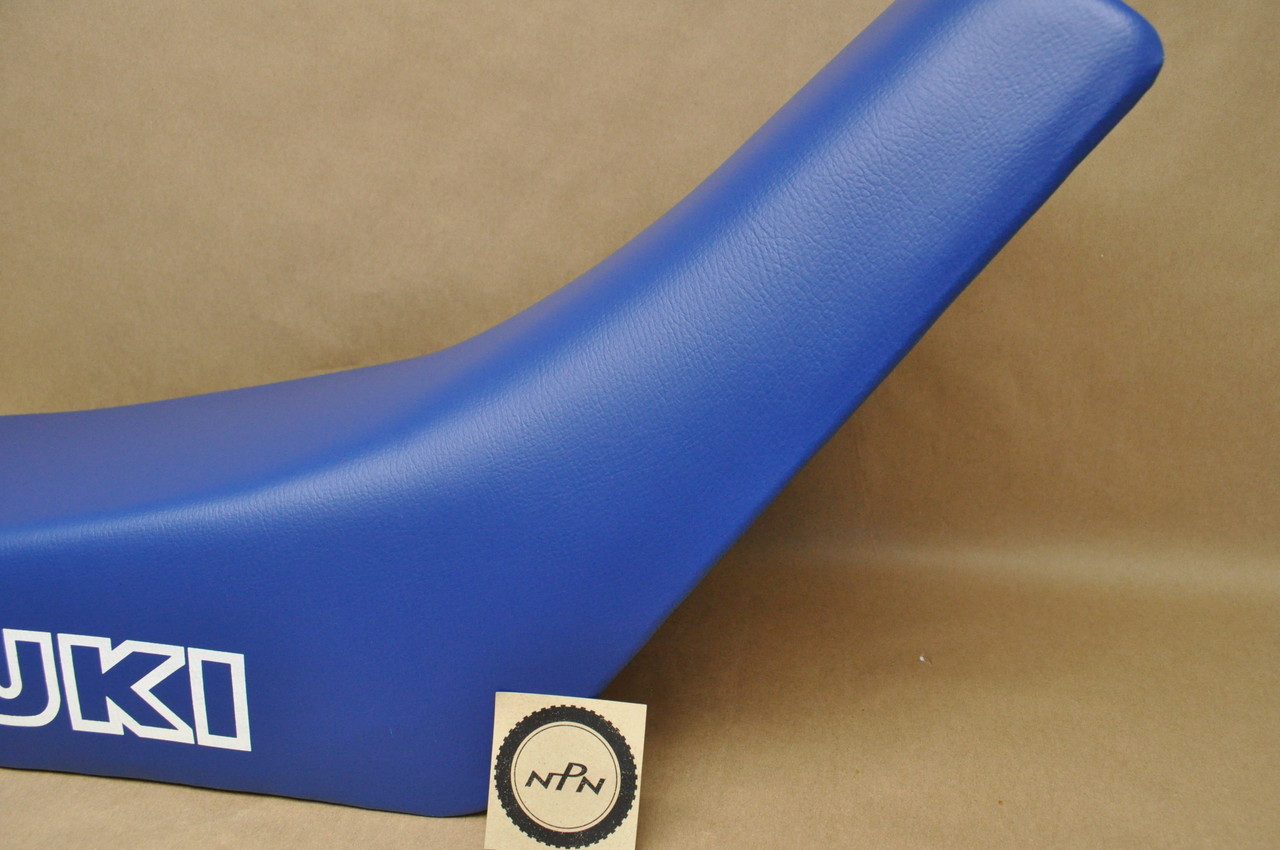 NOS Suzuki 1985-92 LT250 R Quad Racer Blue Seat Cushion w/ Pan Assy 45100-19A00