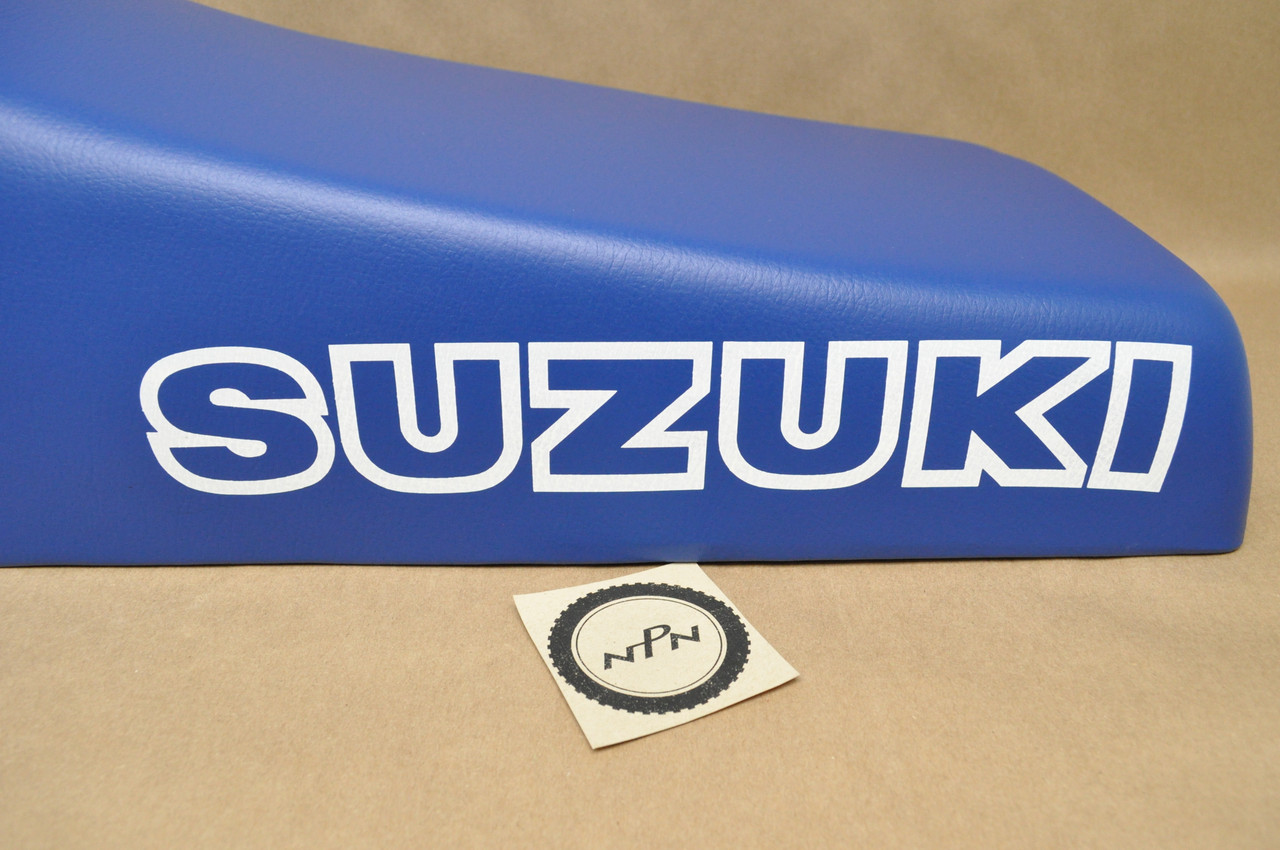 NOS Suzuki 1985-92 LT250 R Quad Racer Blue Seat Cushion w/ Pan Assy 45100-19A00