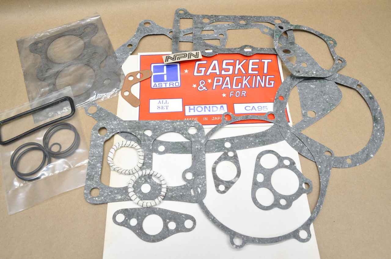 NOS Honda CA95 Benly Astro Complete Top & Bottom End Gasket Kit 06111-202-000