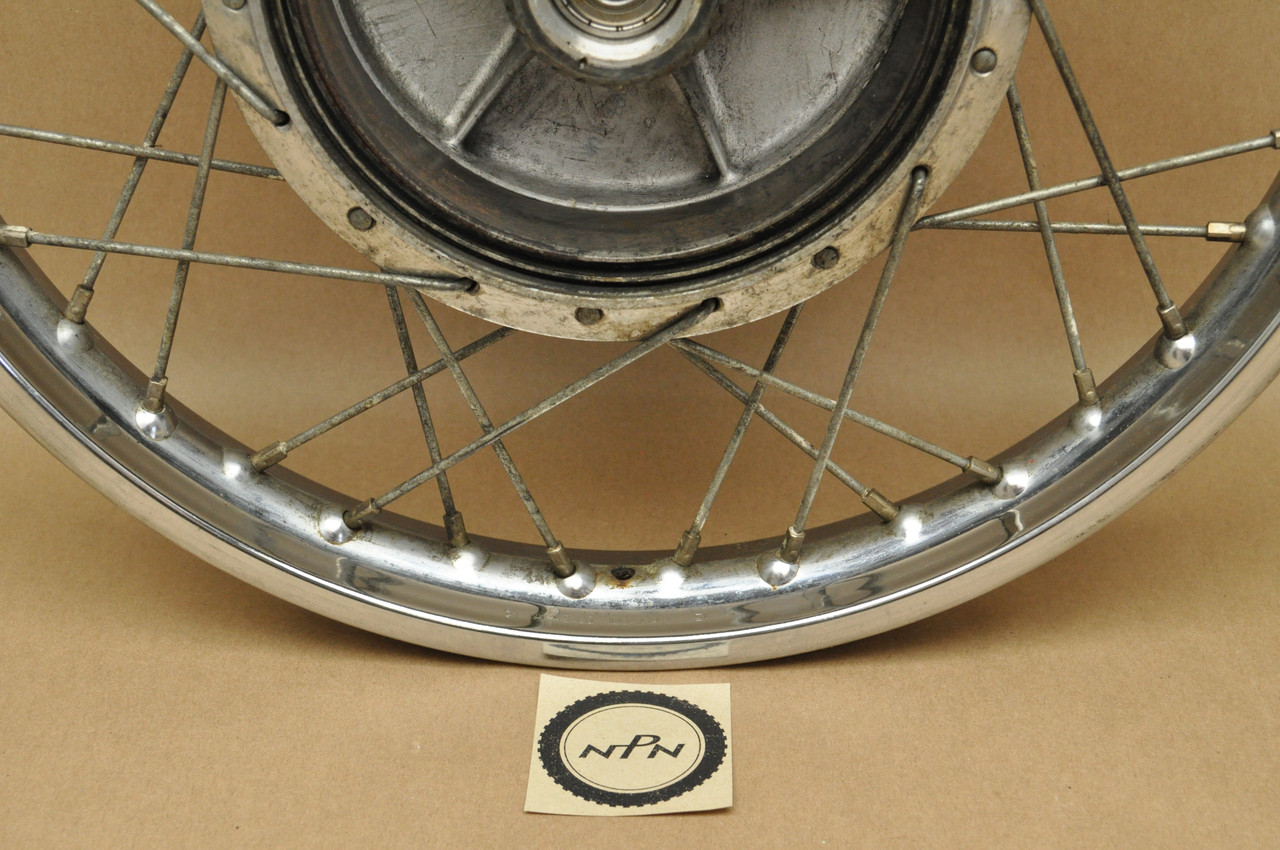 Vtg OEM Yamaha R3 YDS2 YM1 Front Wheel Rim Hub Spoke Gear Assembly 152-25111-00