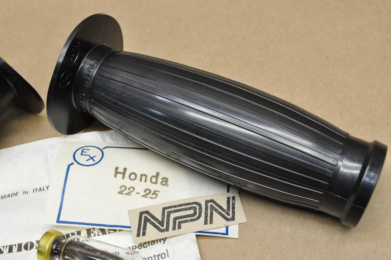 NOS Honda EX Rally Italy 7/8" & 1" (22-25) Black Handle Bar Grip Set