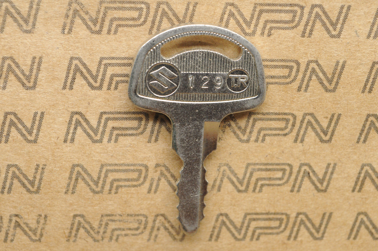 NOS Suzuki Motorcycle Ignition Lock Double Groove Key # 129