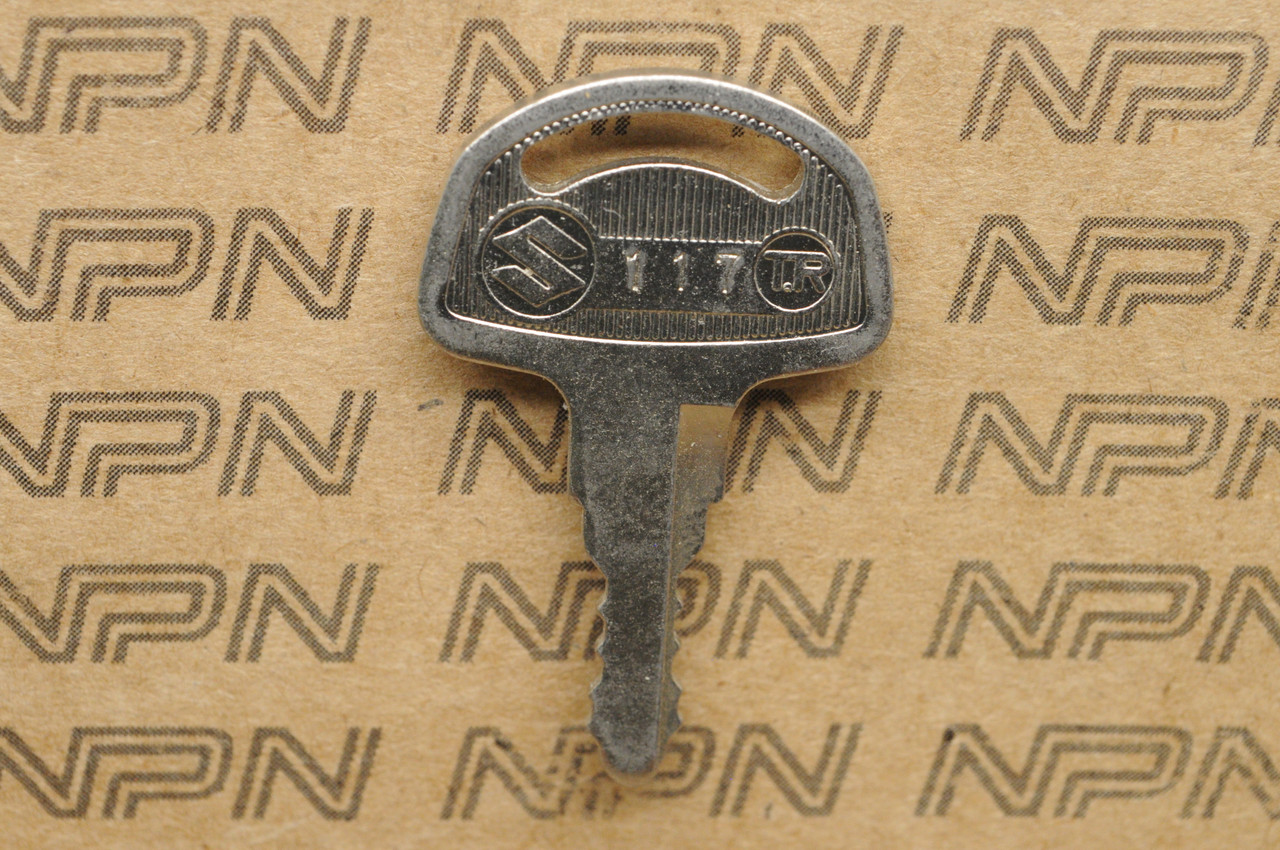 NOS Suzuki Motorcycle Ignition Lock Double Groove Key # 117