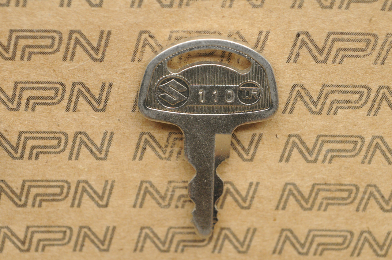 NOS Suzuki Motorcycle Ignition Lock Double Groove Key # 110