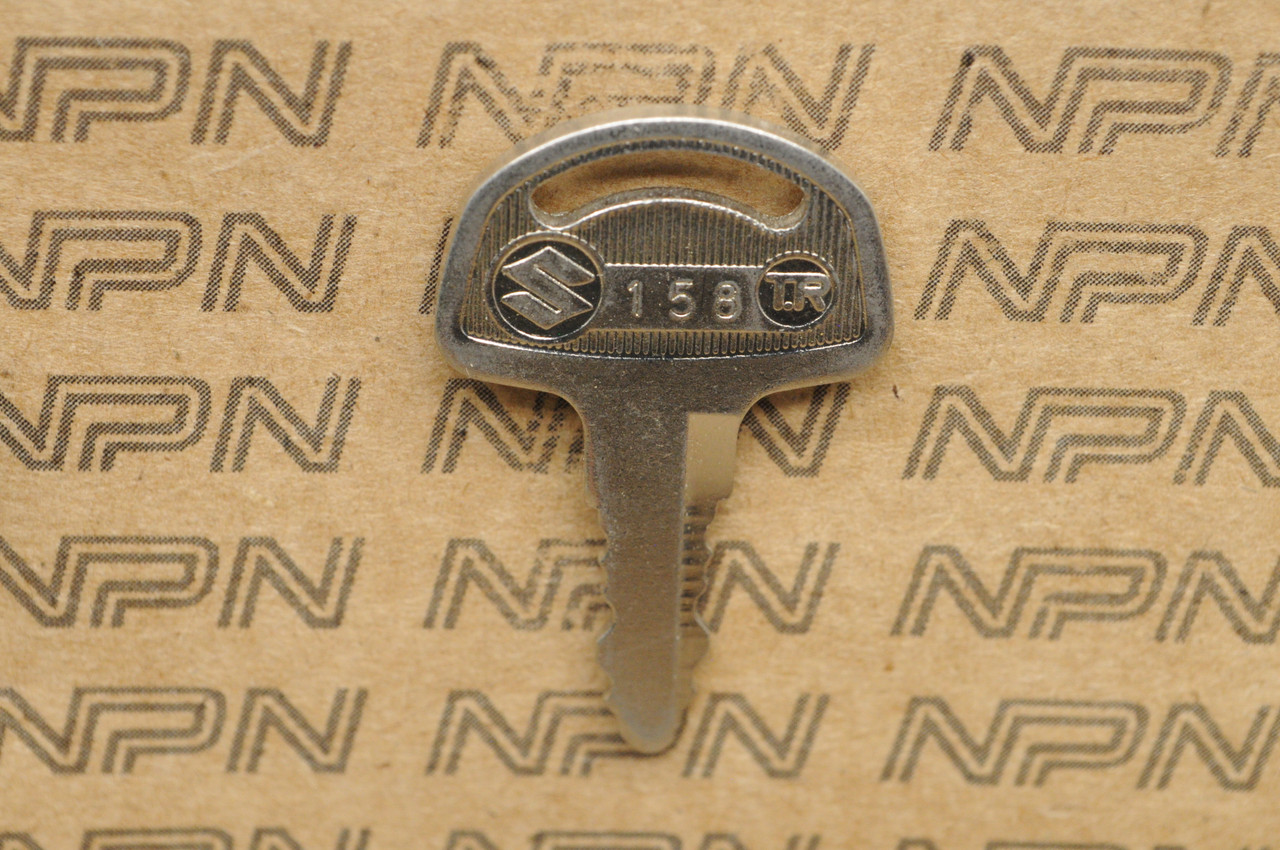 NOS Suzuki Motorcycle Ignition Lock Double Groove Key # 158