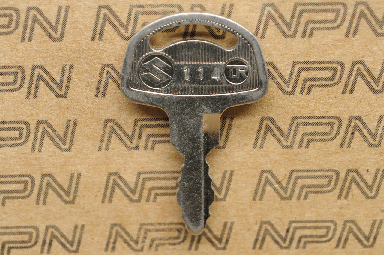 NOS Suzuki Motorcycle Ignition Lock Double Groove Key # 114