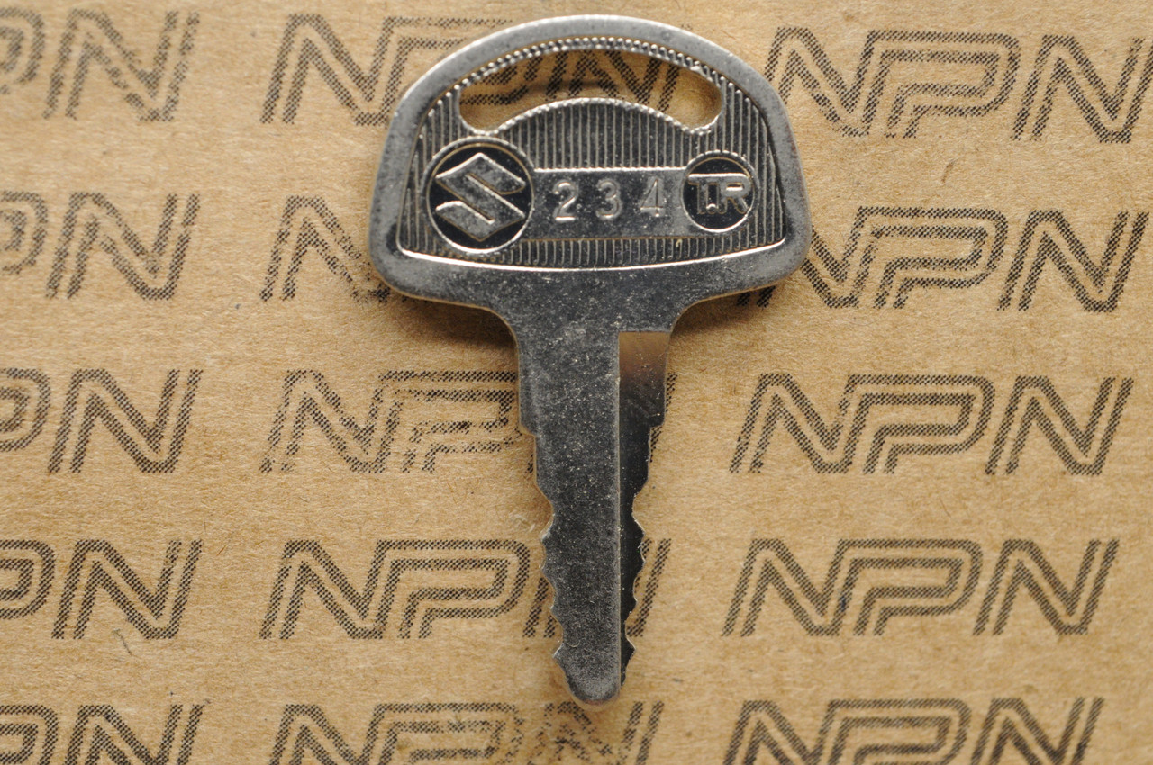 NOS Suzuki Motorcycle Ignition Lock Double Groove Key # 234