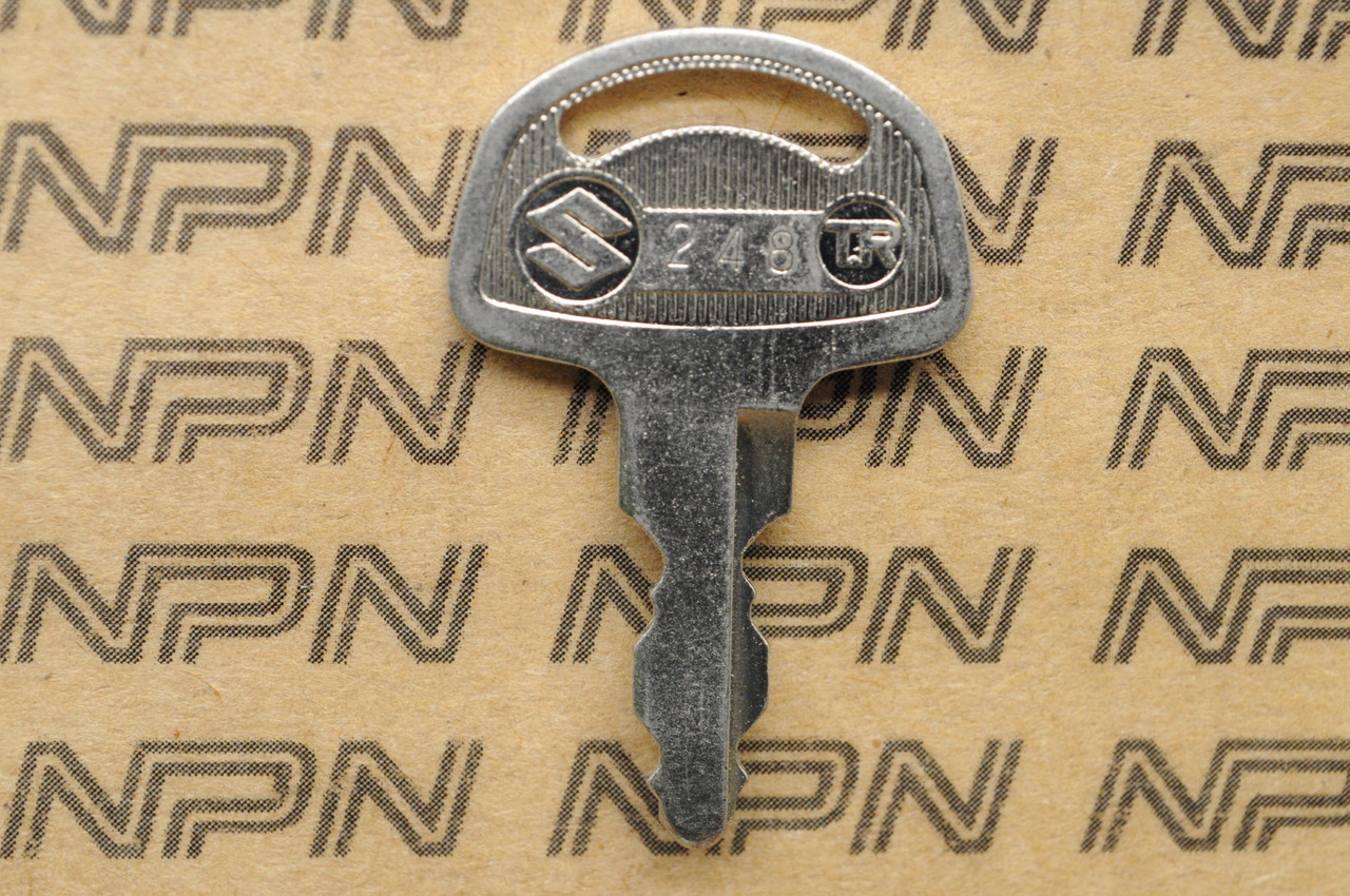 NOS Suzuki Motorcycle Ignition Lock Double Groove Key # 248