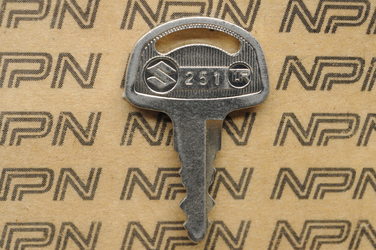 NOS Suzuki Motorcycle Ignition Lock Double Groove Key # 251