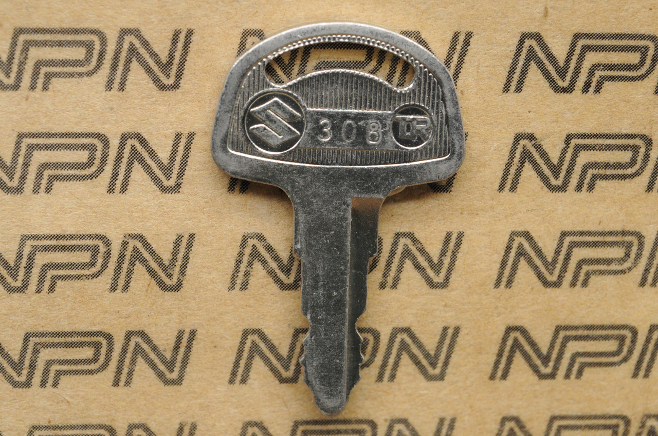 NOS Suzuki Motorcycle Ignition Lock Double Groove Key # 308