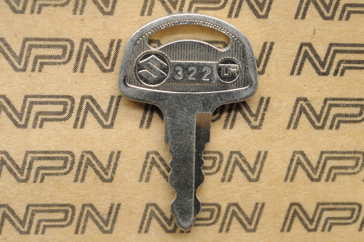 NOS Suzuki Motorcycle Ignition Lock Double Groove Key # 322