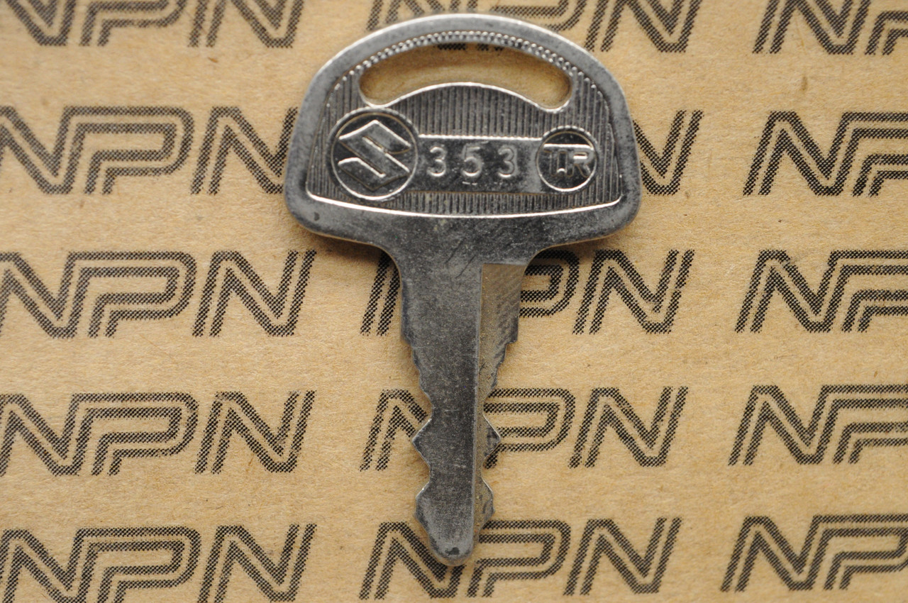 NOS Suzuki Motorcycle Ignition Lock Double Groove Key # 353