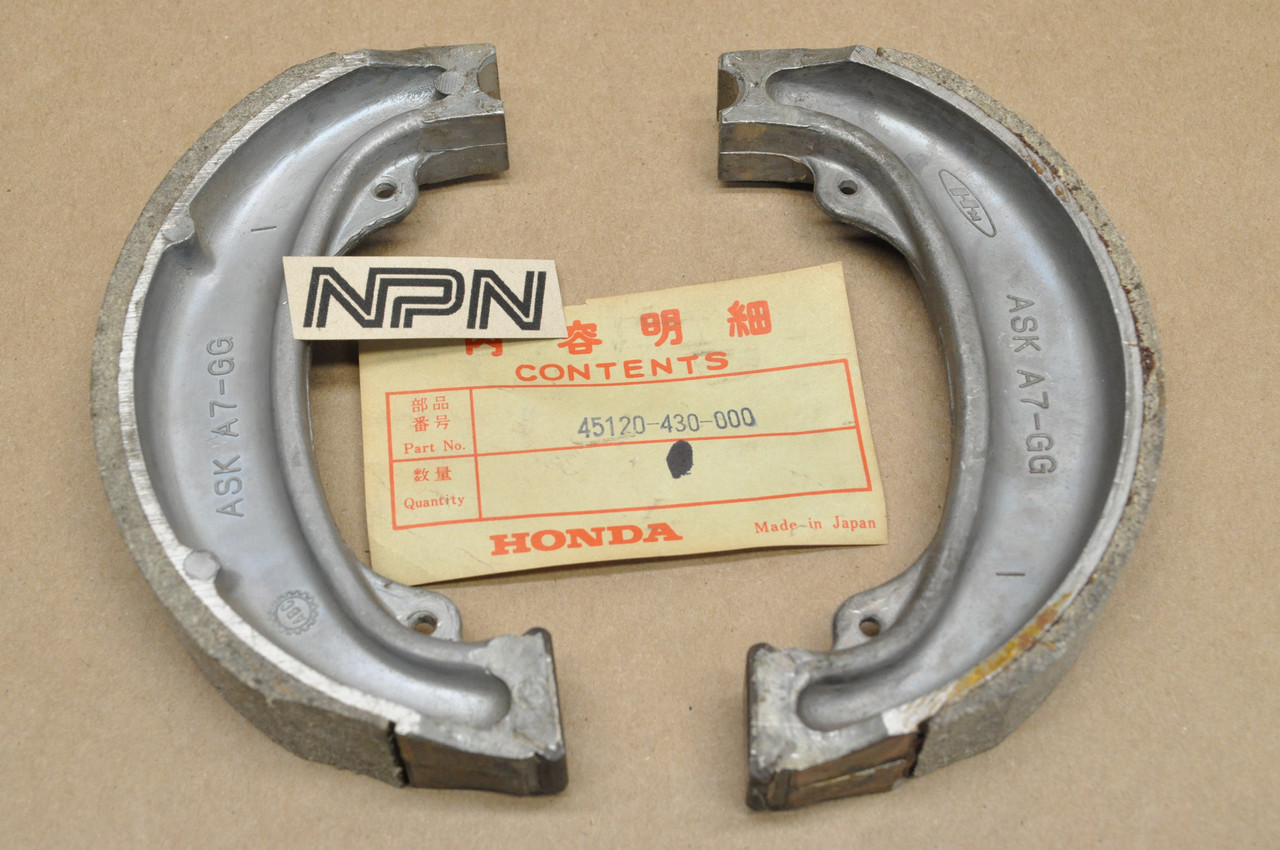 NOS Honda CR125 R CR250 R XR500 Front Wheel Brake Pad Shoe Set 45120-430-000