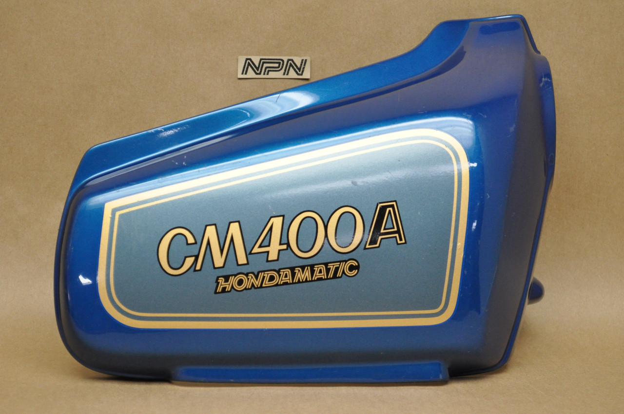 Vtg OEM Honda 1981 CM400 A Battery Right Side Cover Candy Blue 83600-448-630 ZB