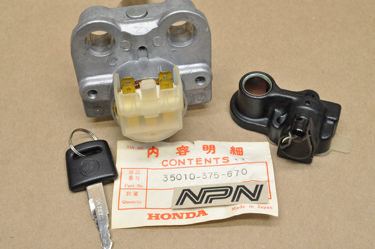 NOS Honda 1975-76 CB500 T Twin Ignition Switch / Lock & Key Set 35010-375-670