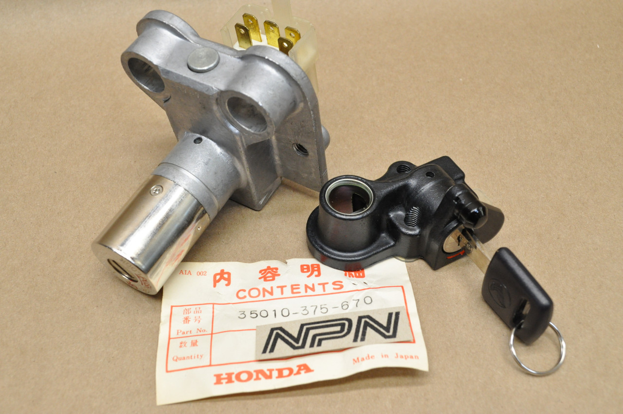 NOS Honda 1975-76 CB500 T Twin Ignition Switch / Lock & Key Set 35010-375-670