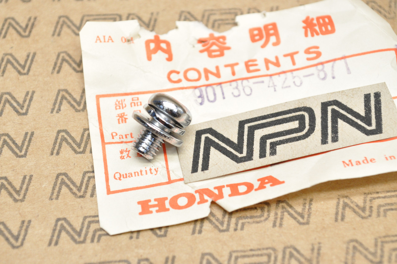 NOS Honda CB650 CB750 CB900 CM250 FL350 XL185 Screw w/ Washer 90136-425-871