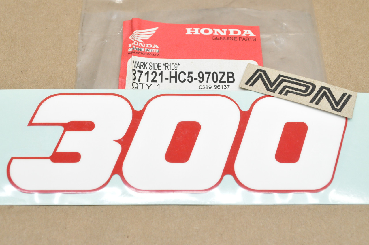 NOS Honda 1991-93 TRX300 FW Fourtrax Side Emblem Decal Sticker 87121-HC5-970 ZB