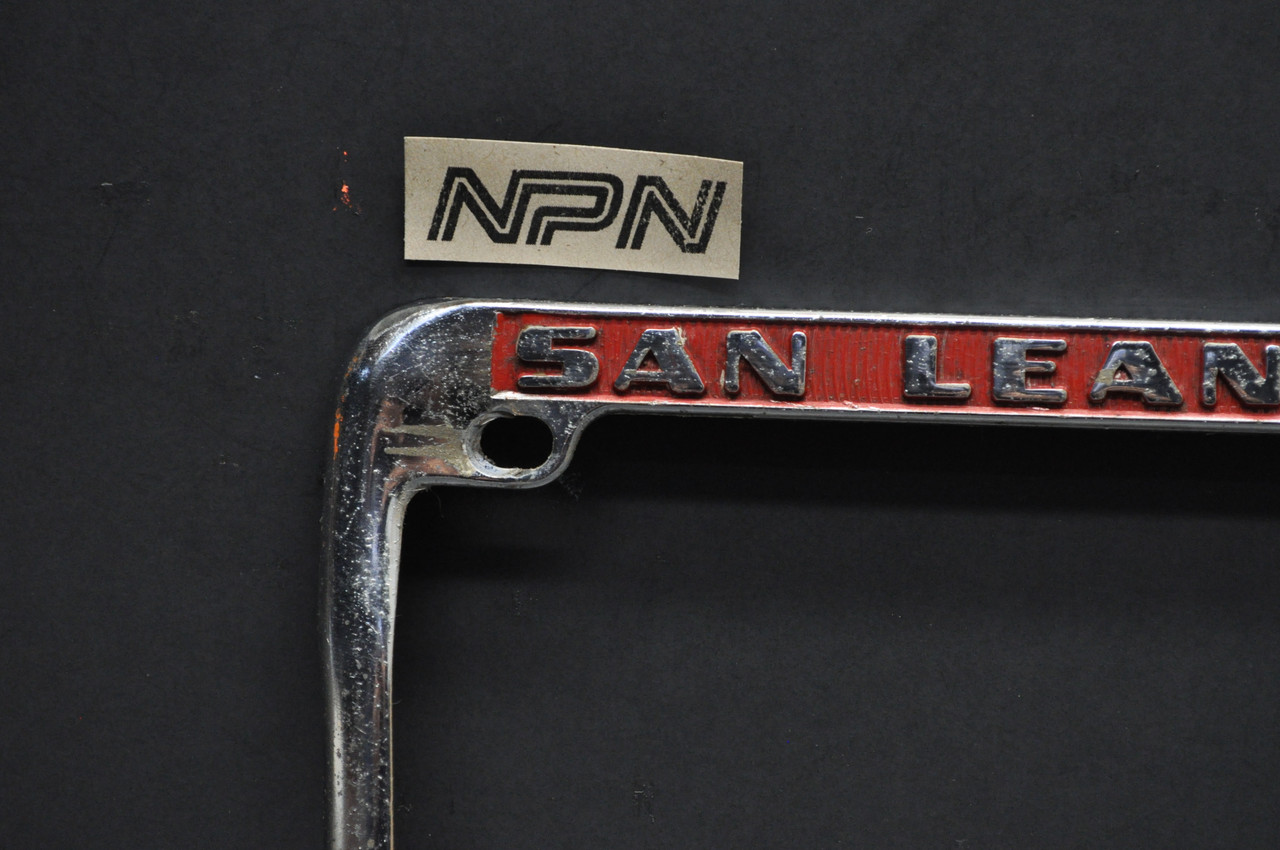 Vintage San Leandro Cycle Center License Plate Frame Diecast CA Motorcycle Dealer