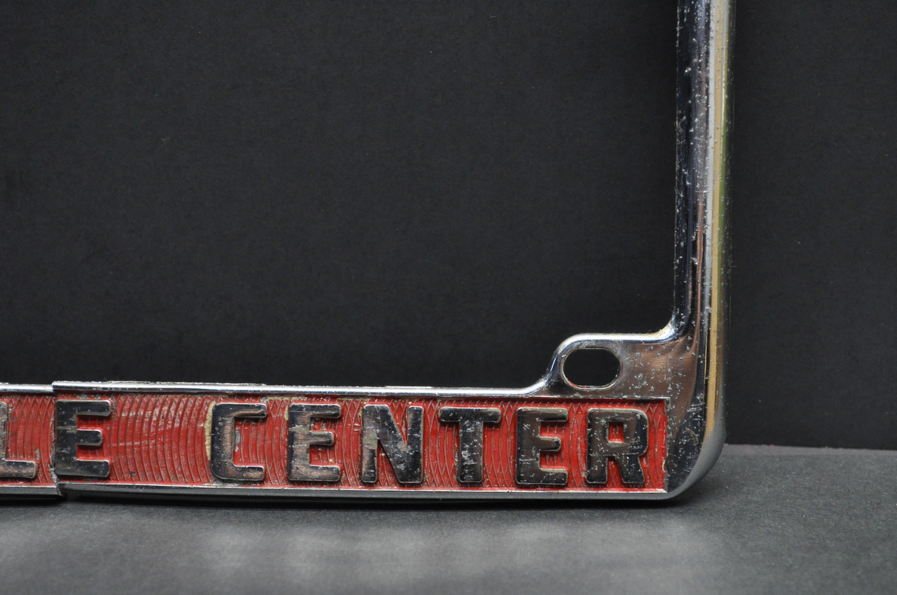 Vintage San Leandro Cycle Center License Plate Frame Diecast CA Motorcycle Dealer