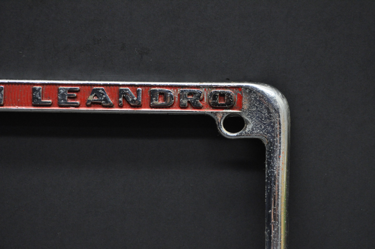 Vintage San Leandro Cycle Center License Plate Frame Diecast CA Motorcycle Dealer