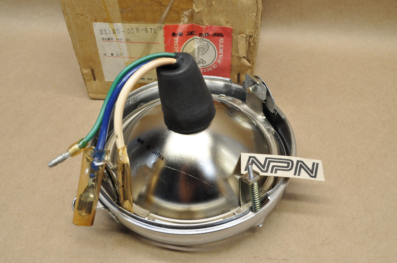 NOS Honda CL90 CT90 K1 S90 Sealed Head Light & Bezel Ring Rim 33100-028-671