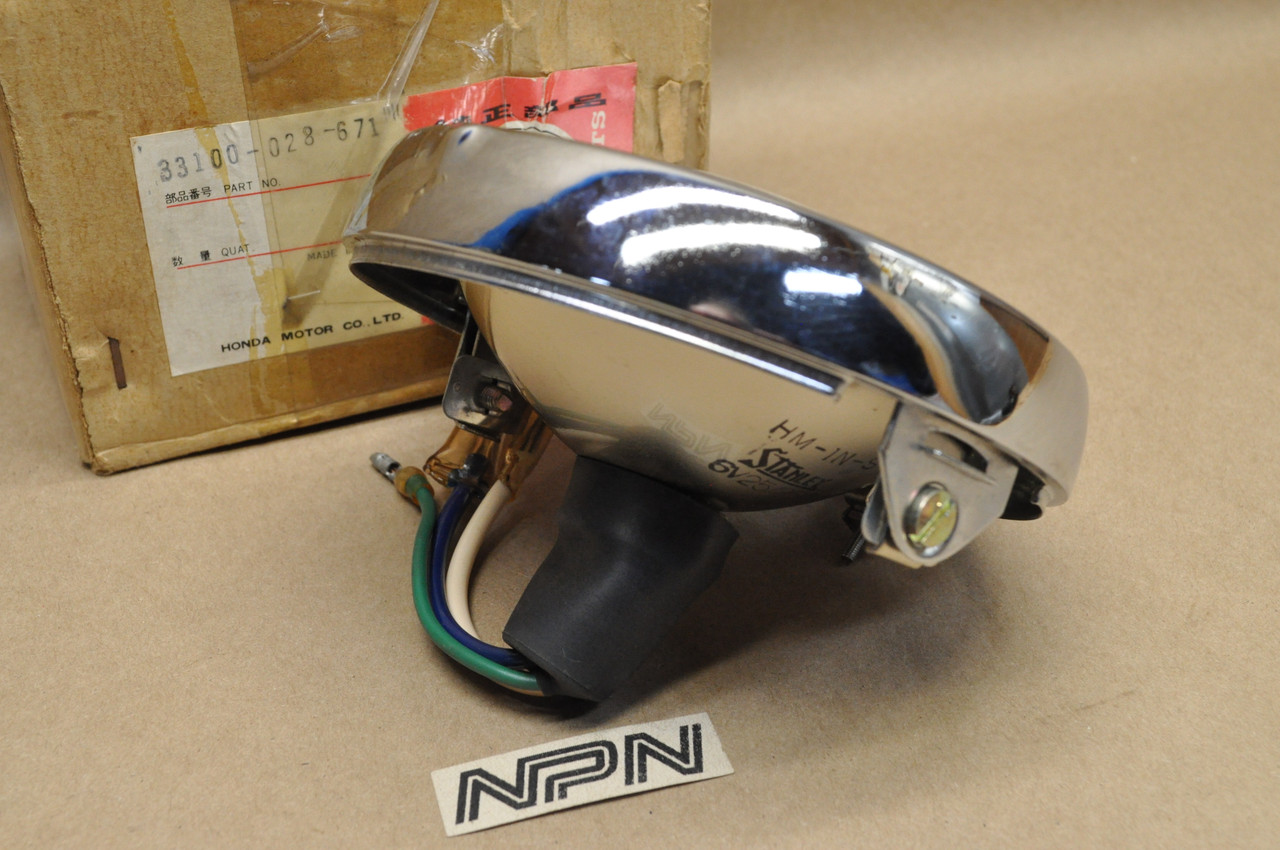 NOS Honda CL90 CT90 K1 S90 Sealed Head Light & Bezel Ring Rim 33100-028-671