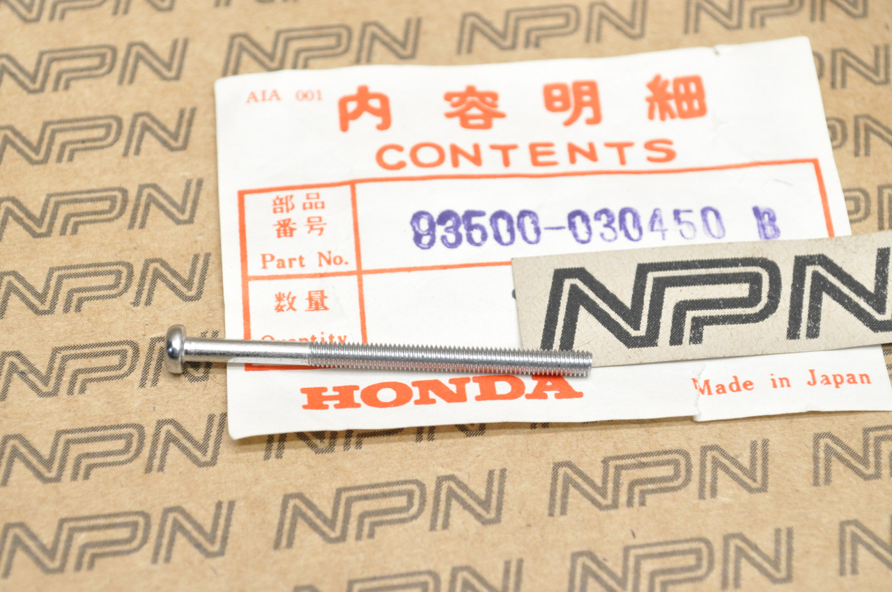 NOS Honda CB450 CL450 GL1000 XL125 XL250 Pan Head Screw 3x45 93500-03045-0B
