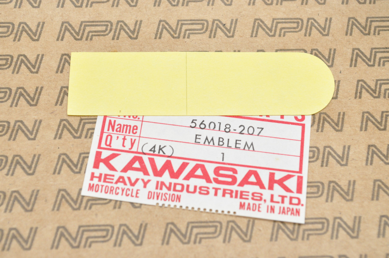 NOS Kawasaki 1974-79 KX250 Side Cover Emblem Decal Sticker 56018-207