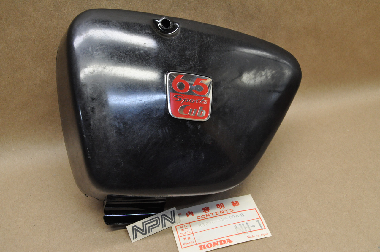 NOS Honda S65 Black Battery Left Side Cover w/ Emblem 83600-035-000 B