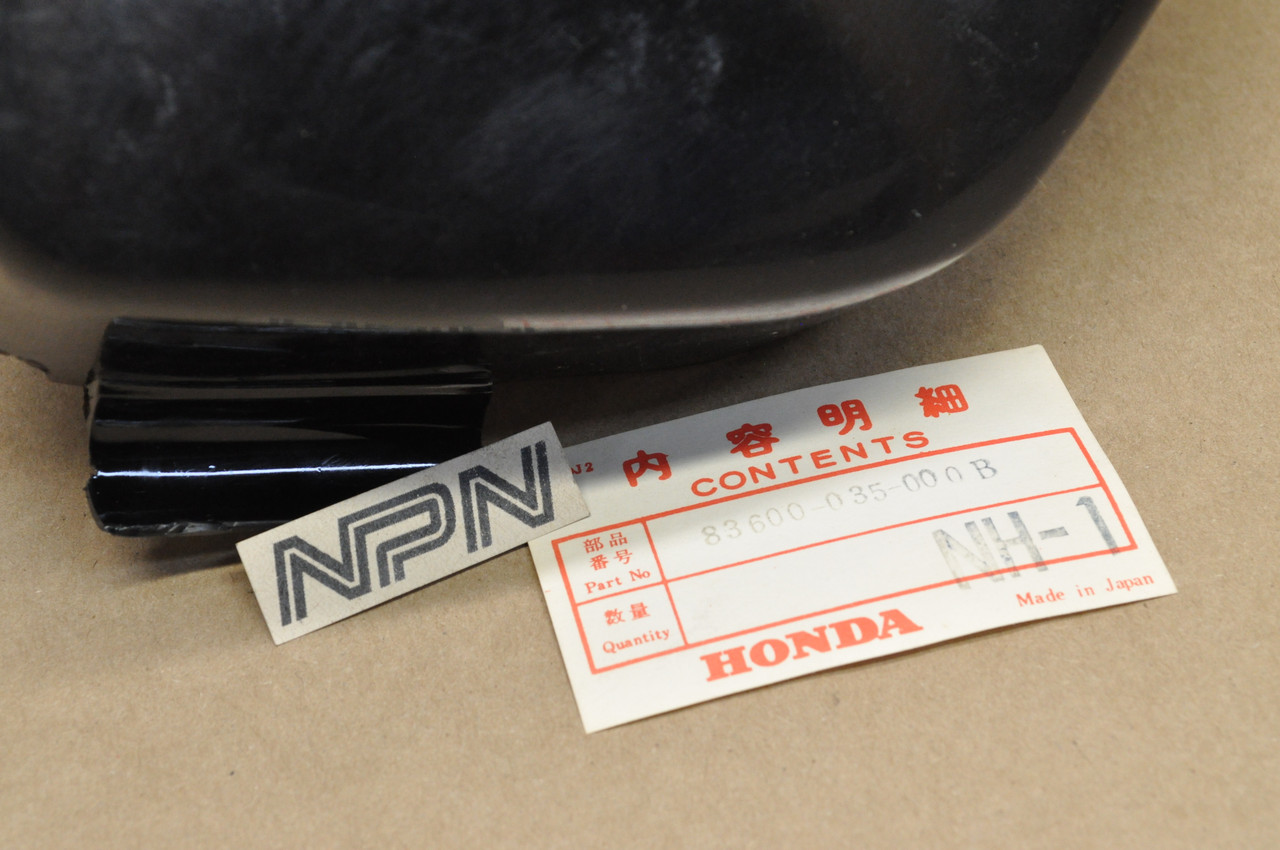 NOS Honda S65 Black Battery Left Side Cover w/ Emblem 83600-035-000 B