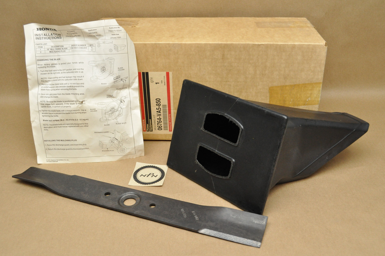 NOS Honda HR194 PX Lawn Mower Mulch Kit 06764-VA5-850