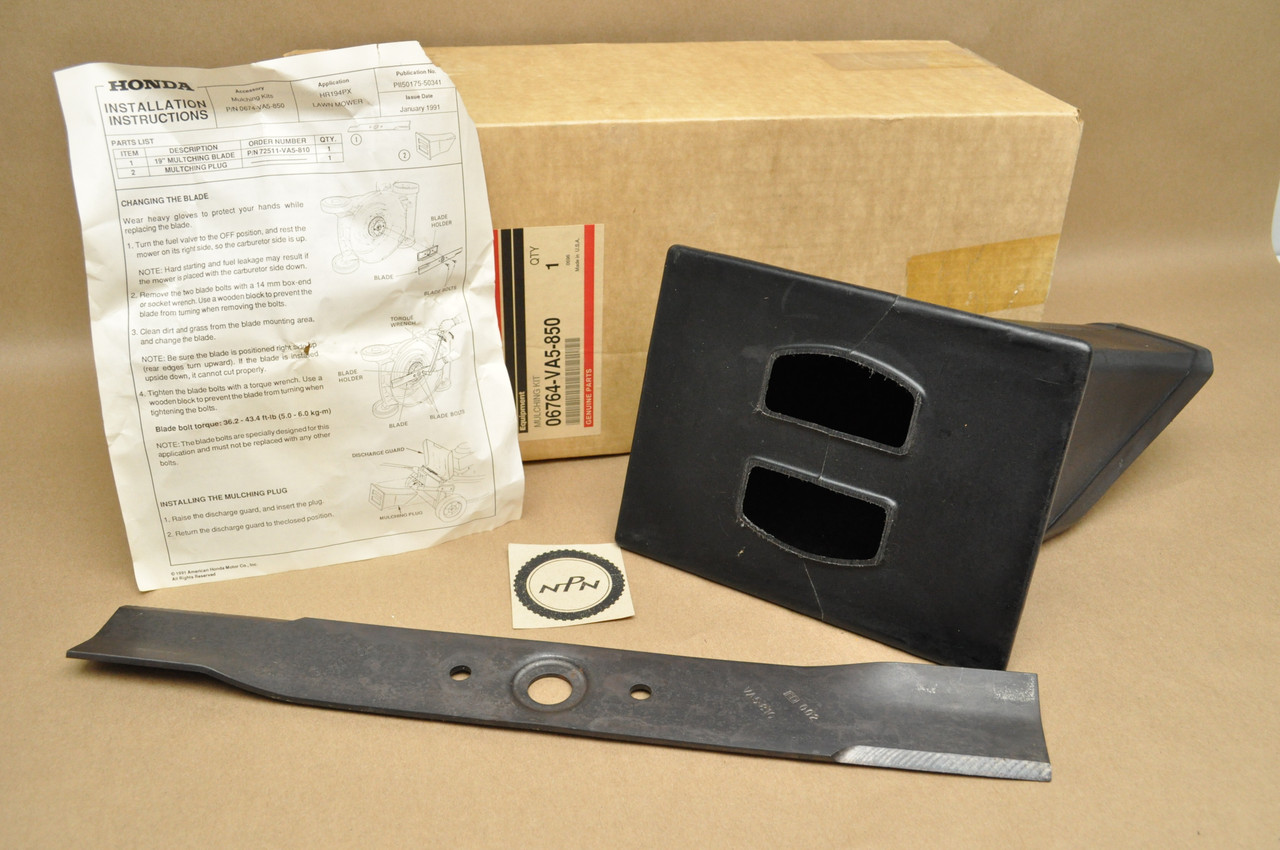 NOS Honda HR194 PX Lawn Mower Mulch Kit 06764-VA5-850