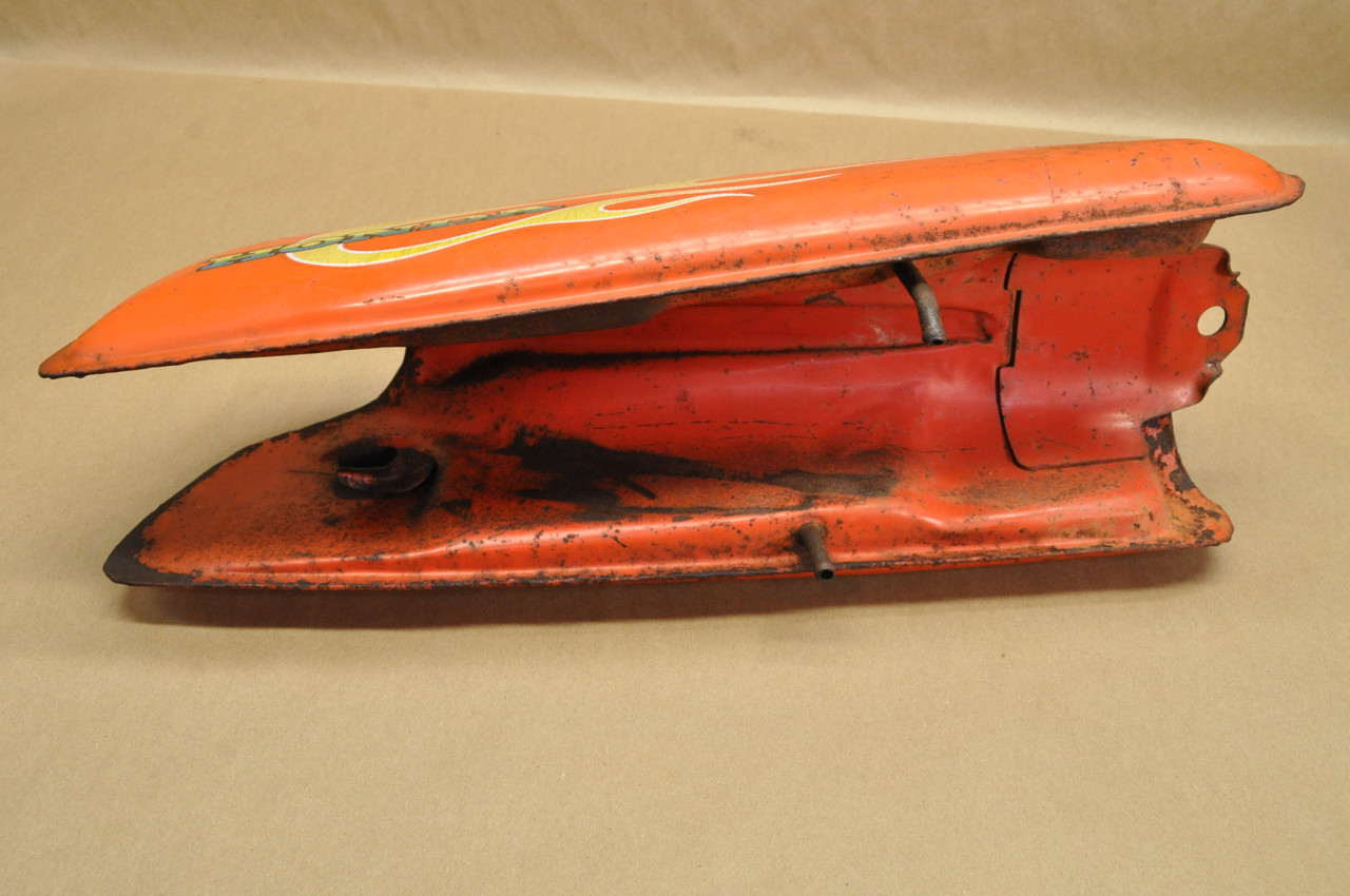Vintage OEM Honda 1973 ATC70 Gas Fuel Tank Daytona Orange & Flames 17510-937-000 BB