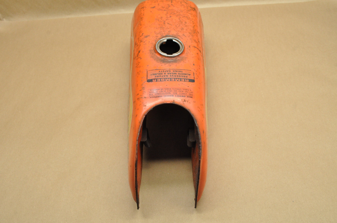 Vintage OEM Honda 1973 ATC70 Gas Fuel Tank Daytona Orange & Flames 17510-937-000 BB