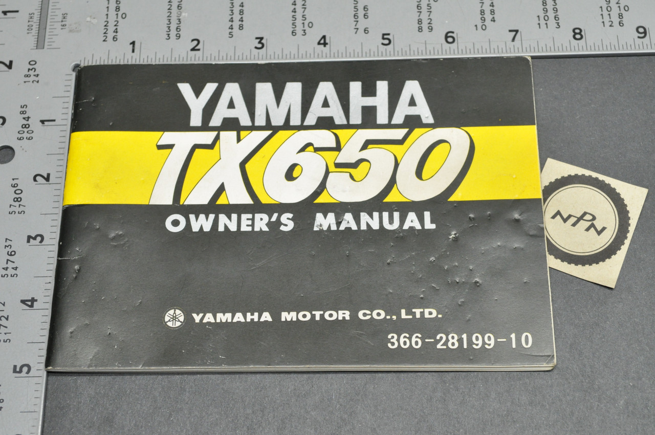 Vintage 1973-74 Yamaha TX650 Motorcycle Owners Manual