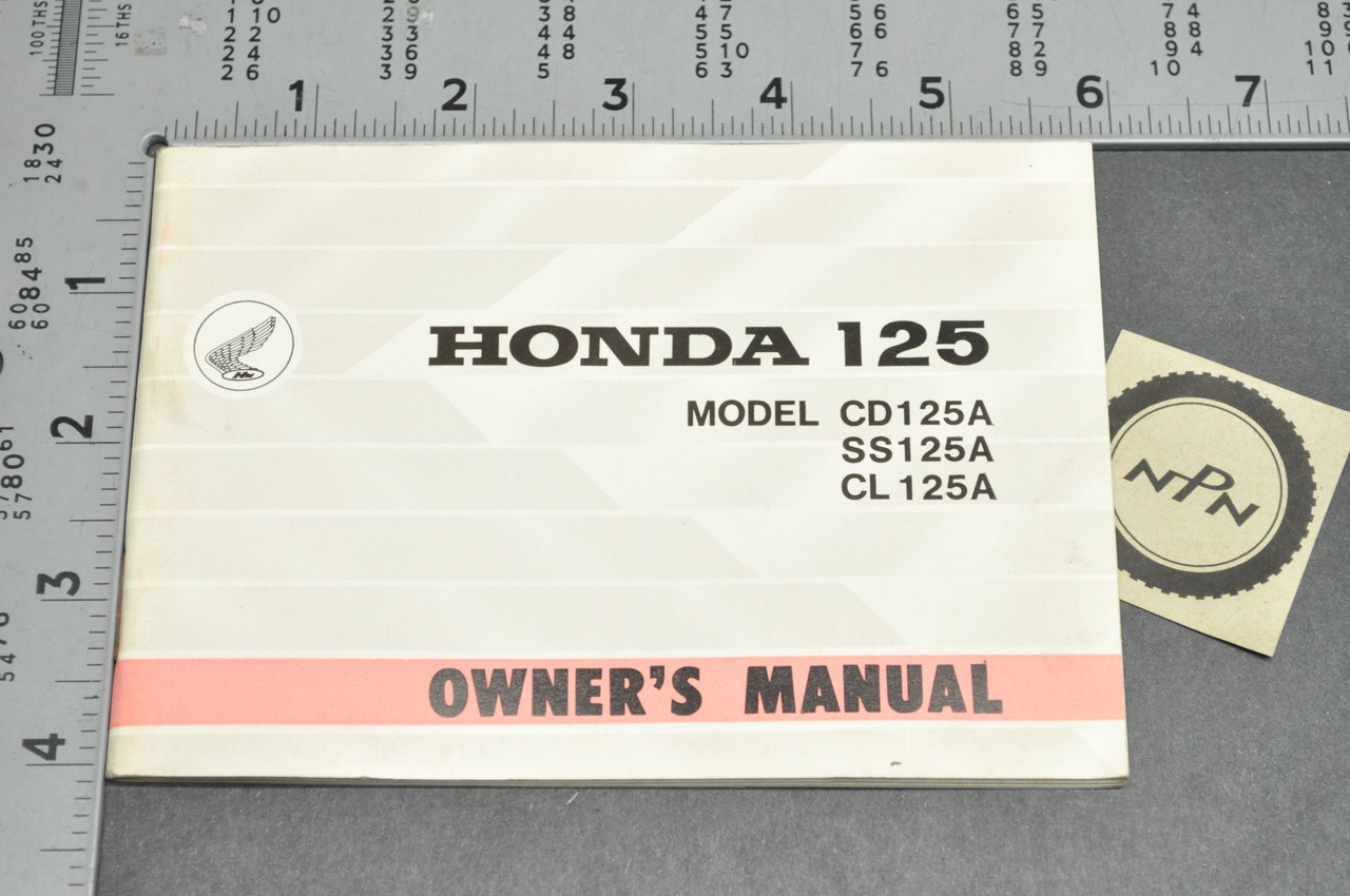 Vintage NOS 1967-69 Honda CD125 A SS125 A CL125 A Motorcycle Owners Manual