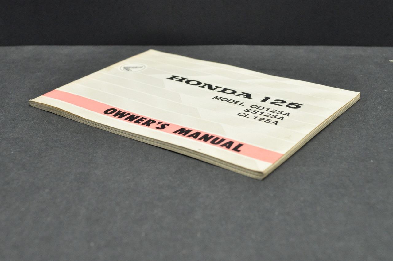 Vintage NOS 1967-69 Honda CD125 A SS125 A CL125 A Motorcycle Owners Manual