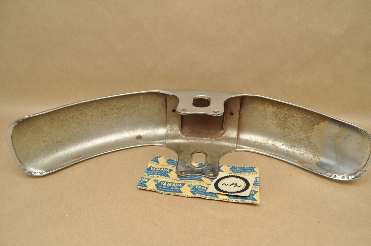 NOS Yamaha 1978-81 XS400 Chrome Front Fender Mud Guard 2L0-21510-01-93