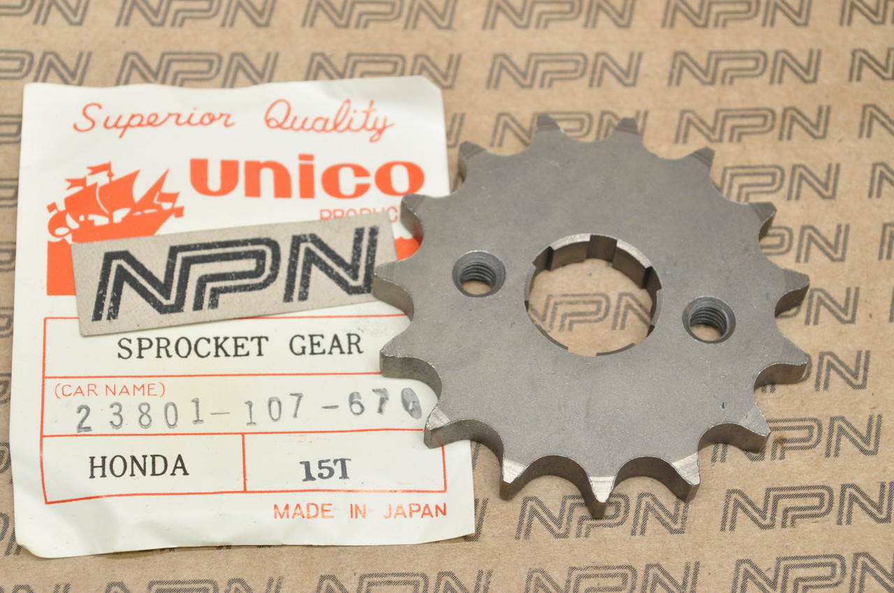 NOS Honda CB100 CL100 SL100 SL125 XL100 XR185 Unico Sprocket 15T 23801-107-670