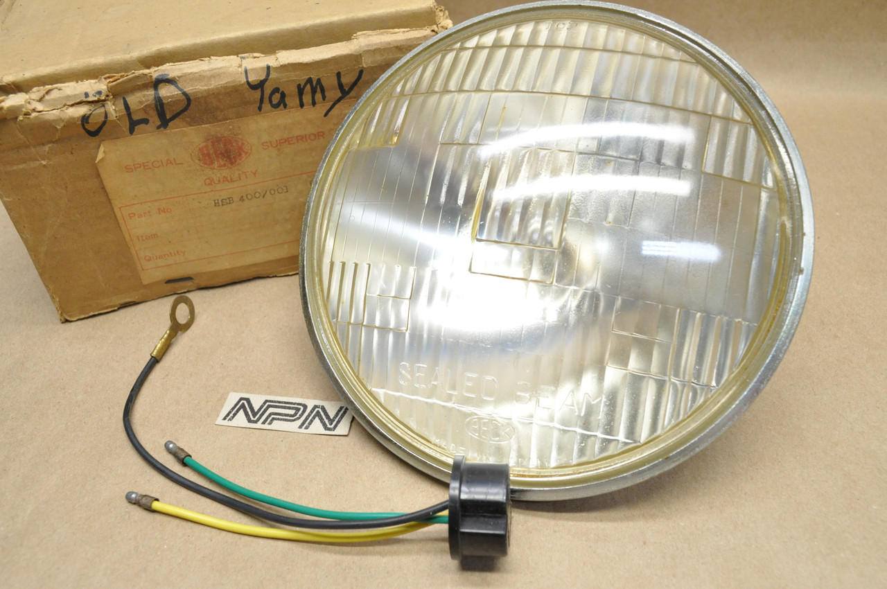NOS Yamaha YDS2 YDS3 YM1 Beck Sealed Beam Head Light Lamp 6V 35/25W HSB400