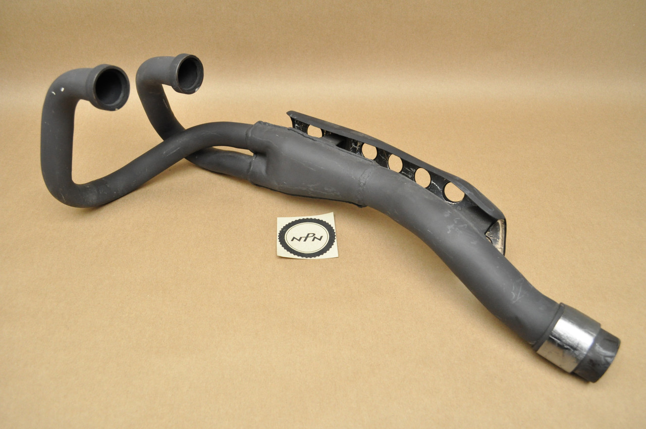 Vtg OEM Honda XR650 L Muffler Exhaust Header Pipe w/ Heat Shield 18320-MY6-670