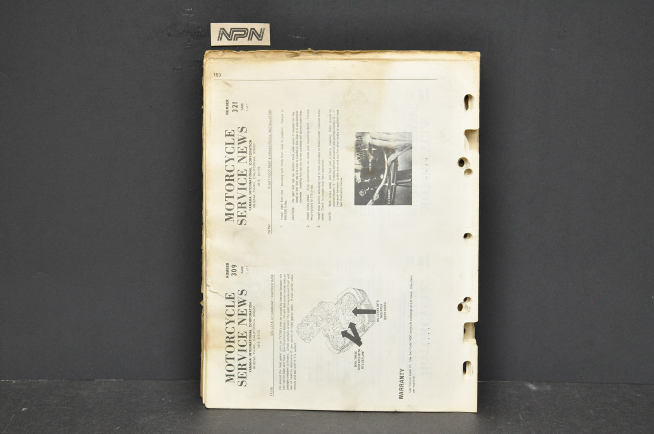Vintage 1973 Yamaha TX750 Shop Service Manual Repair Maintenance