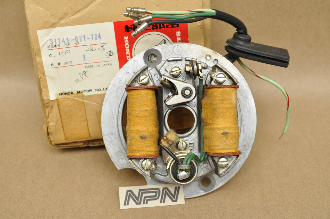 NOS Honda C100 C105 T Stator Coil Breaker Condenser Assembly 31141-001-104
