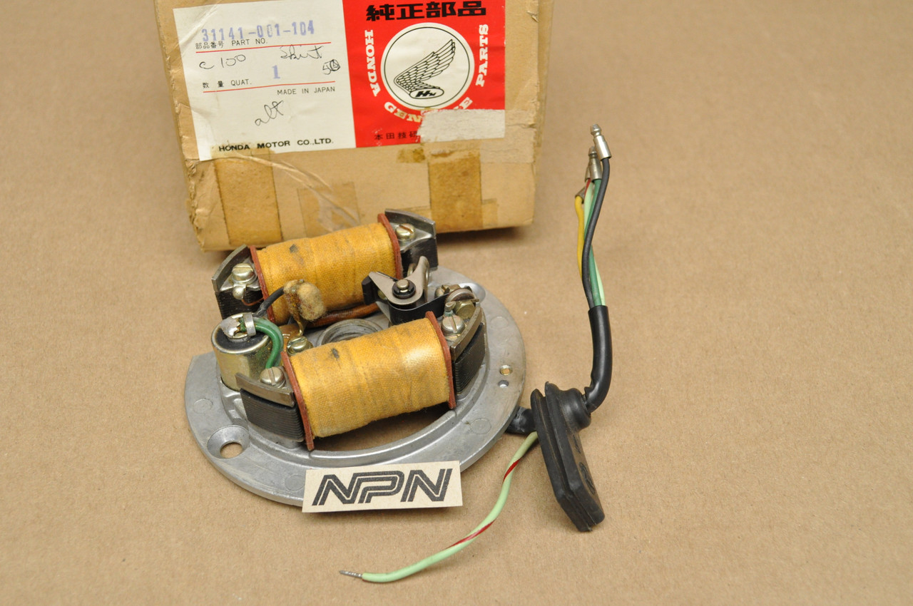 NOS Honda C100 C105 T Stator Coil Breaker Condenser Assembly 31141-001-104