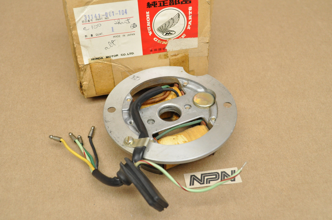 NOS Honda C100 C105 T Stator Coil Breaker Condenser Assembly 31141-001-104