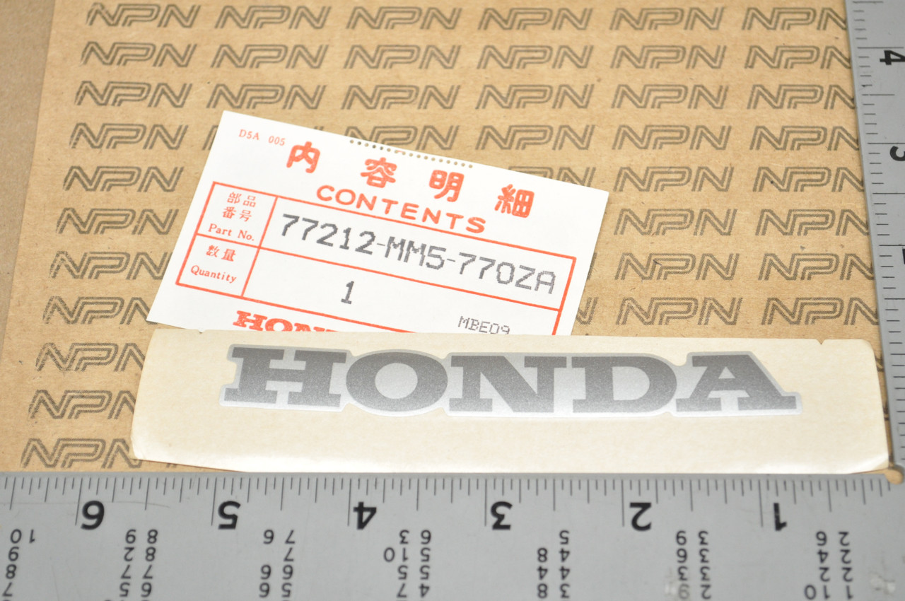 NOS Honda 1988 CBR1000 F Hurricane Seat Cowl Emblem Decal 77212-MM5-770 ZA