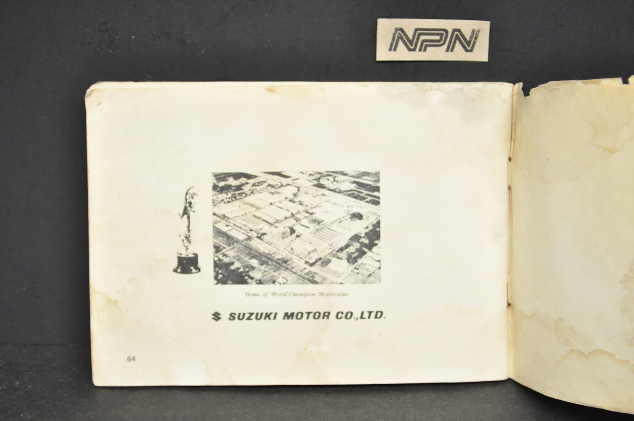 Vintage 1972-73 Suzuki GT380 K Motorcycle Owners Manual